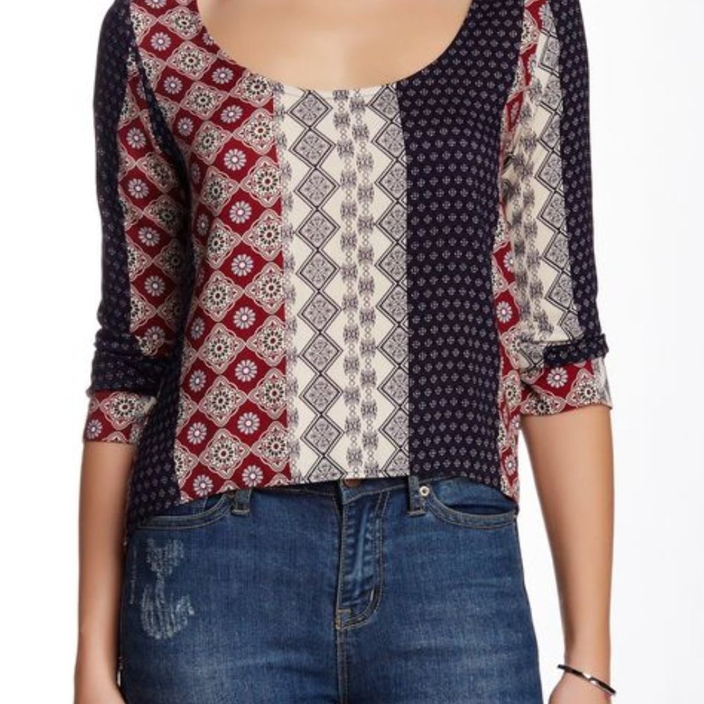 dee elle Printed Long Sleeve Blouse